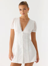 Sweet Lullaby Mini Dress - White