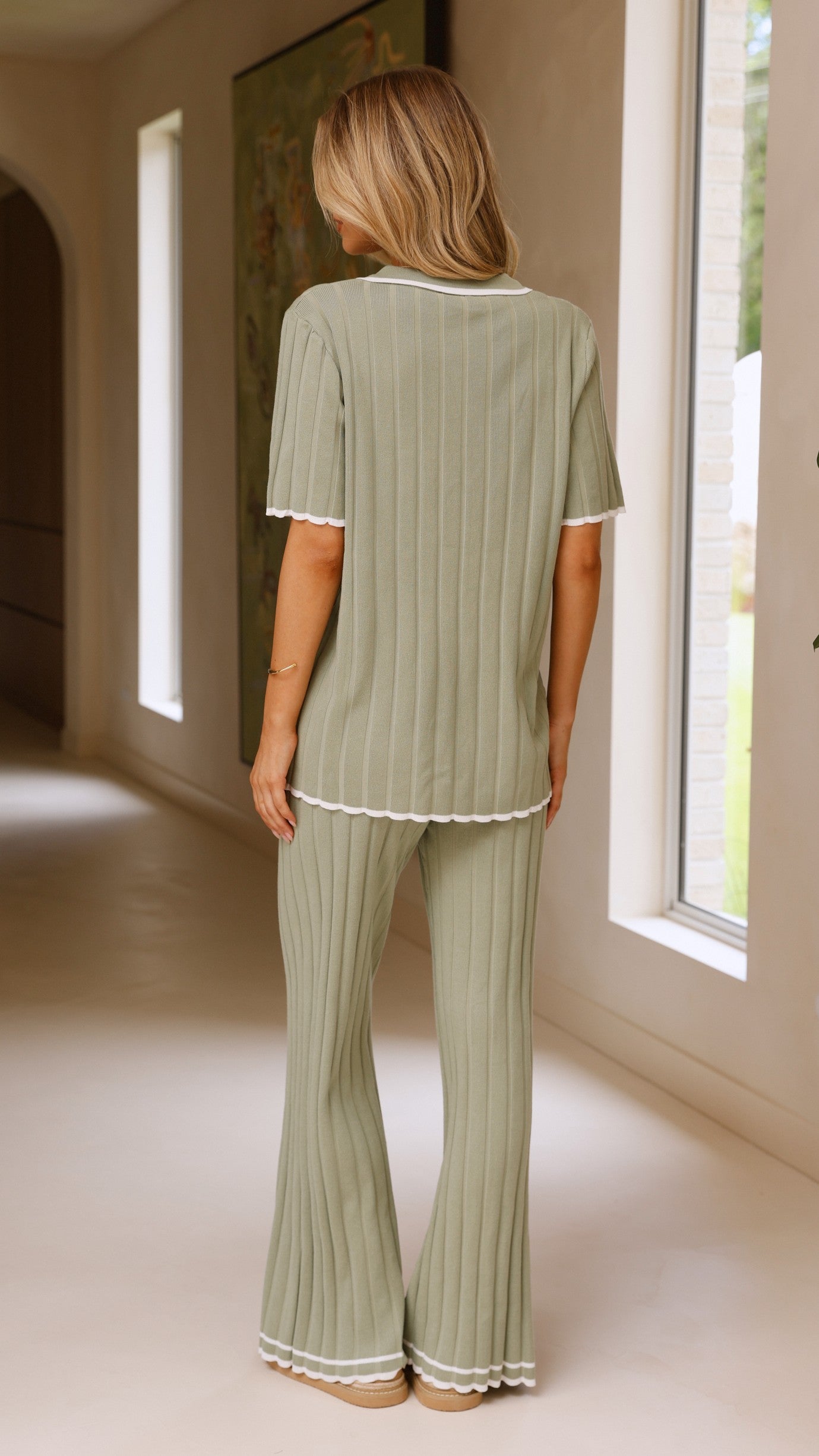 Shaylie Wide Leg Pants - Sage